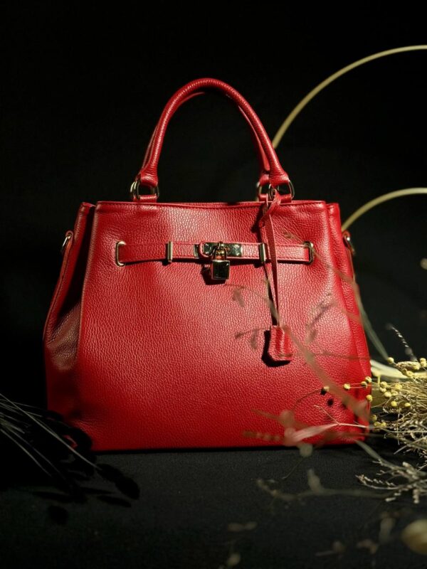 borsa Juliette in vera pelle rosso