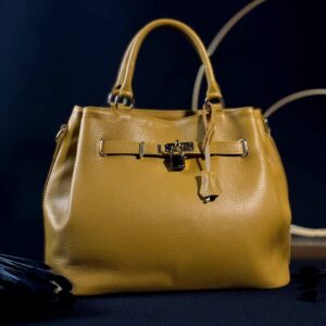 borsa Juliette in vera pelle giallo